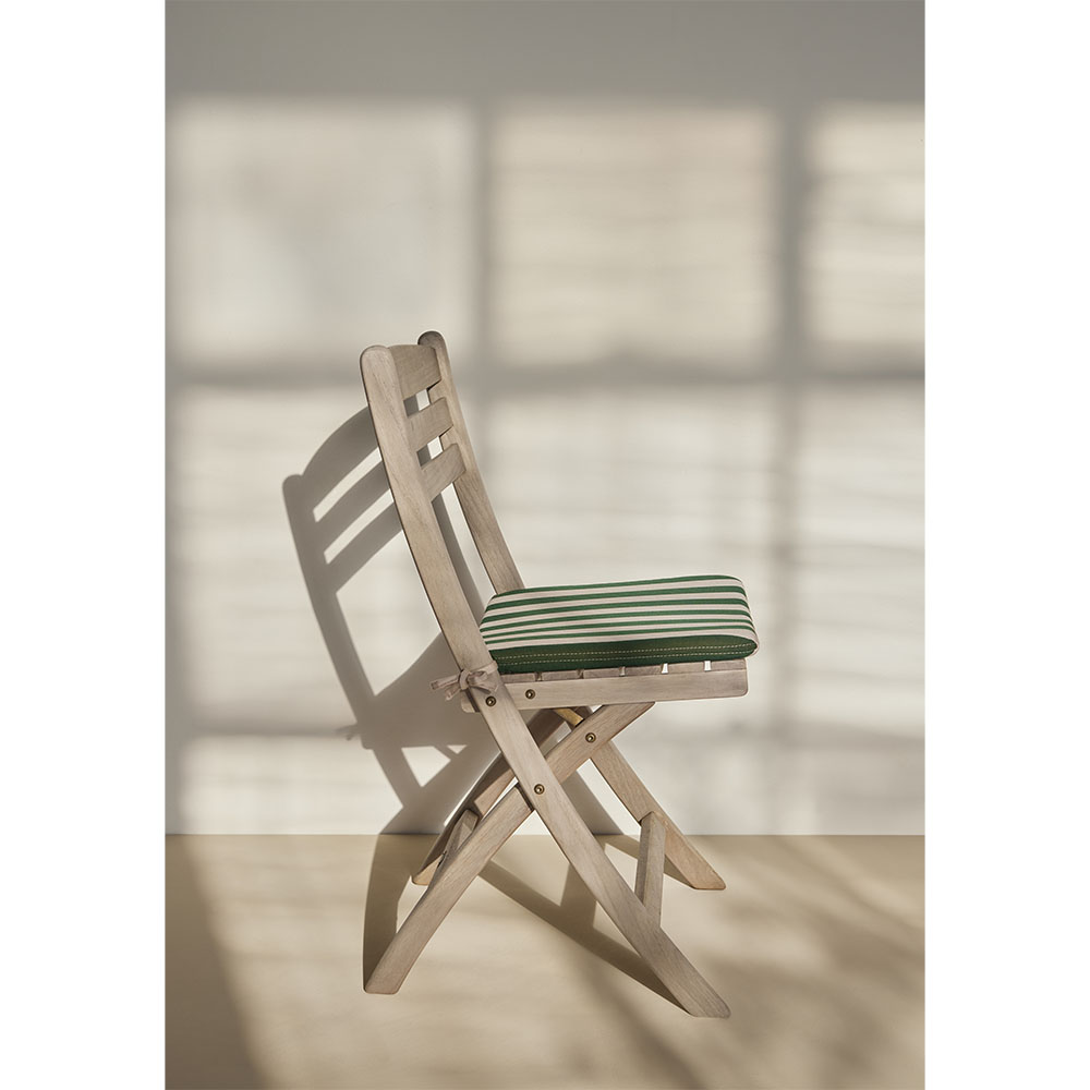Selandia Outdoor Chair Seat Cushion - Light Apricot/Dark Green Stripe