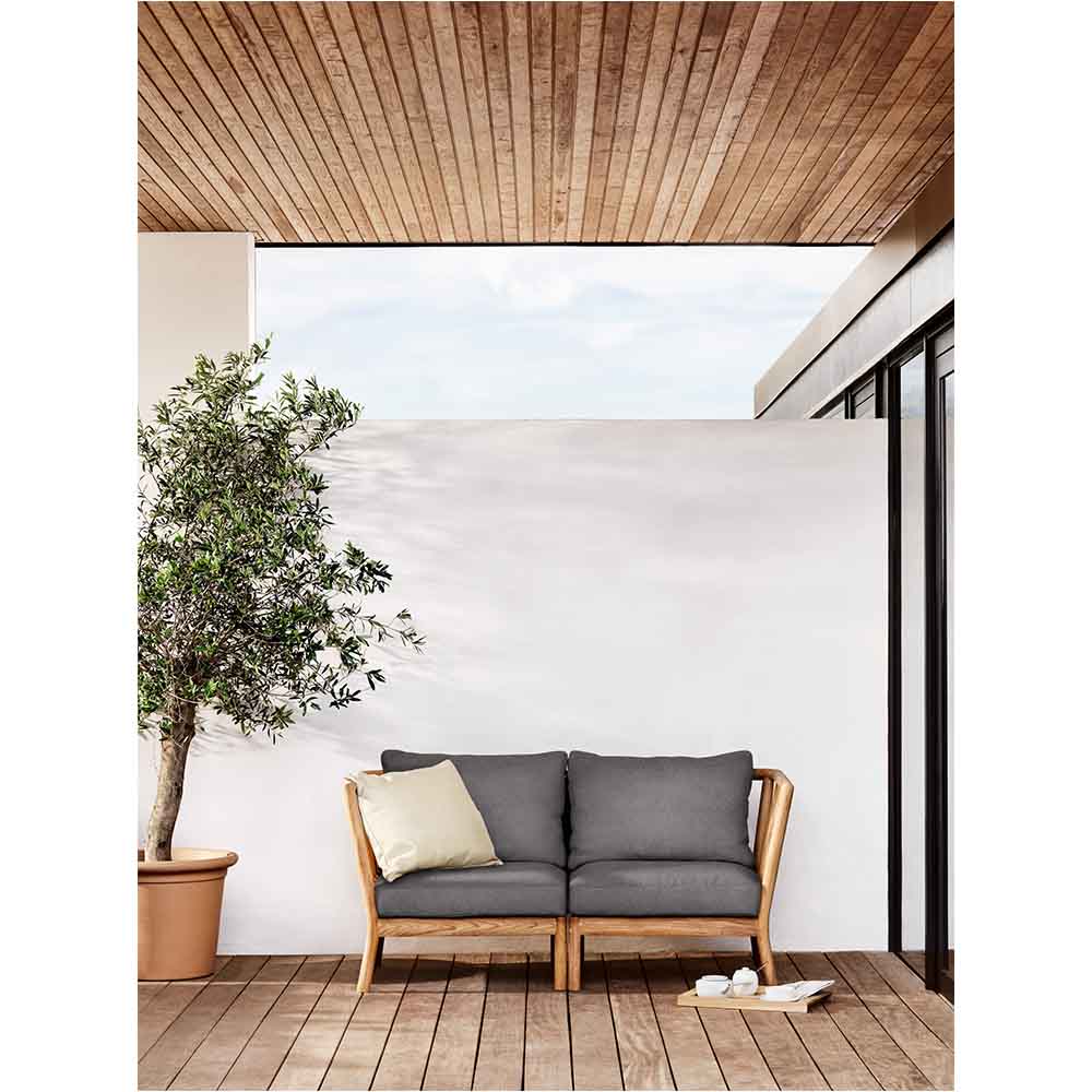 Tradition Outdoor End Module - Teak, Charcoal | Rouse Home