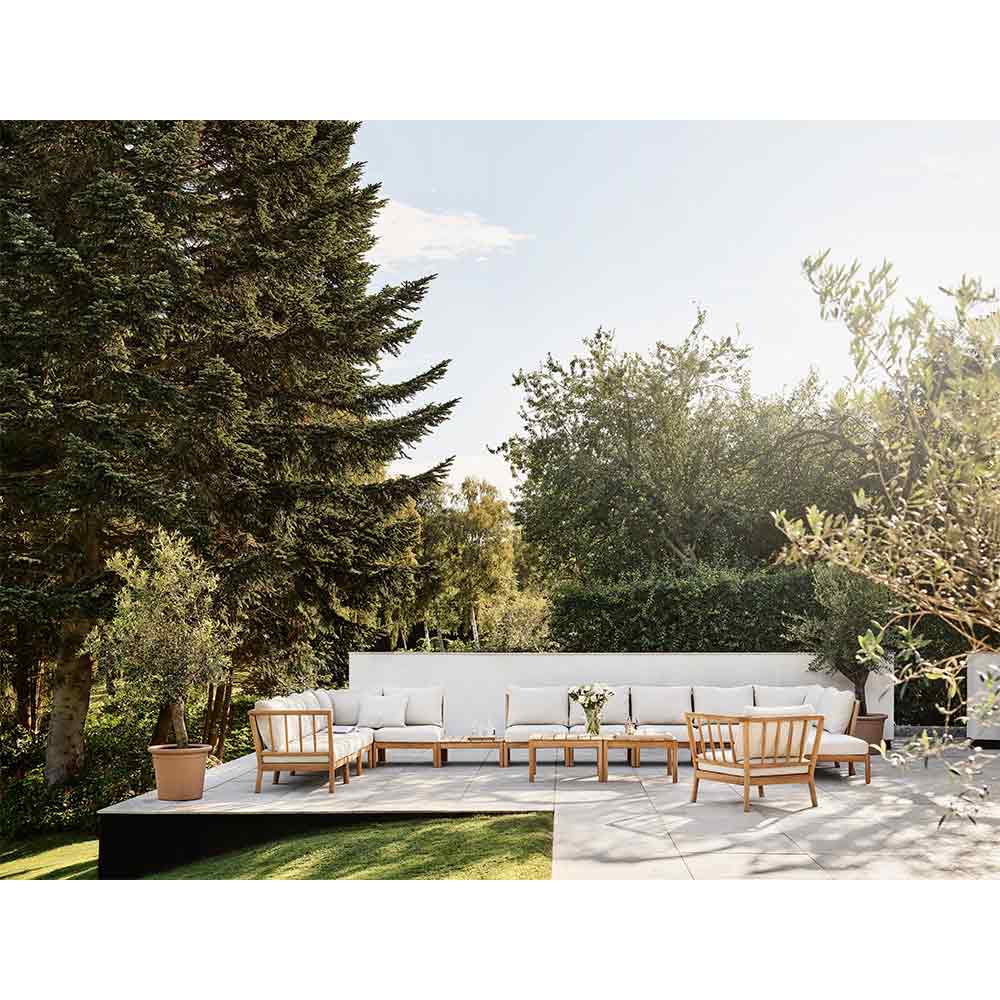 Tradition Outdoor End Module - Teak, Light Sand