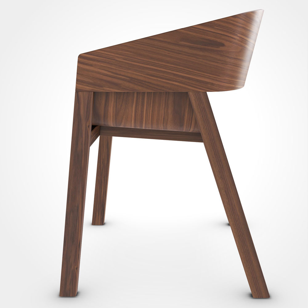 Merano Arm Chair - Upholstered, American Walnut