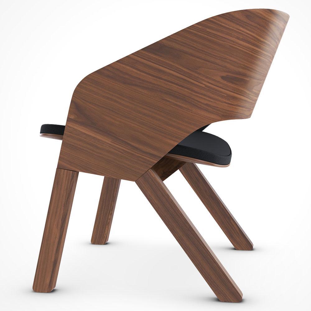 Merano Lounge Arm Chair - American Walnut