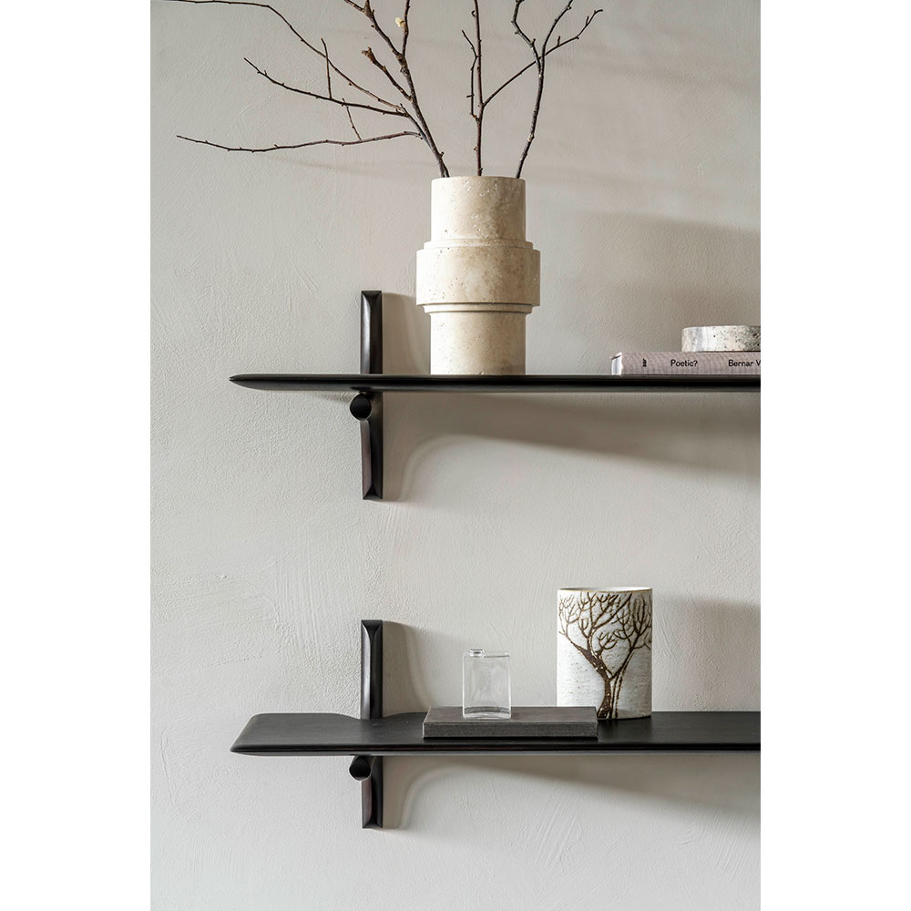 Pi Wall Shelf 39.5"W- Dark Brown Mahogany, 1 Shelf