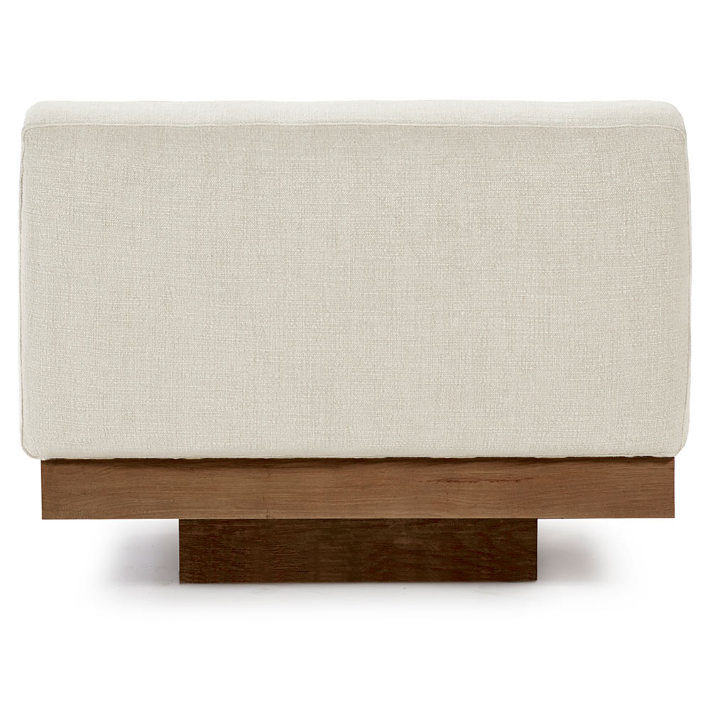 Rudolph 1 Seater Bench - Beige Cushions, Cognac Oak Base | Rouse Home