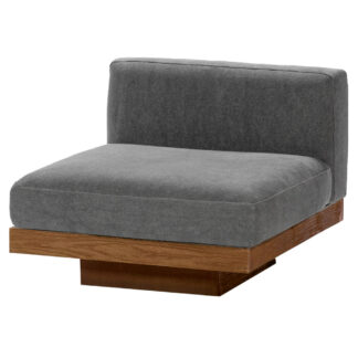 Rudolph 1 Seater Bench - Smoke Cushions, Cognac Oak Base