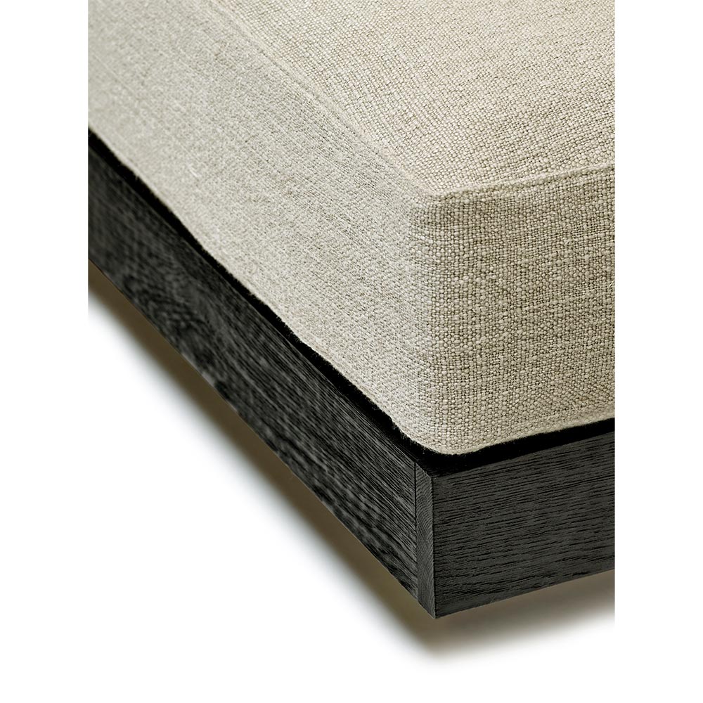 Rudolph Ottoman - Sand Cushions, Black Oak Base | Rouse Home