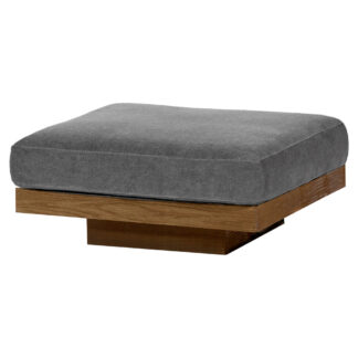 Rudolph Ottoman - Smoke Cushions, Cognac Oak Base