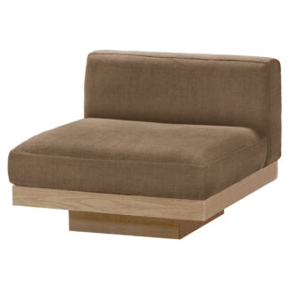 Rudolph Outdoor 1 Seater Bench - Camel Cushions, Teak Base