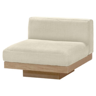 Rudolph Outdoor 1 Seater Bench - Chalk Cushions, Teak Base
