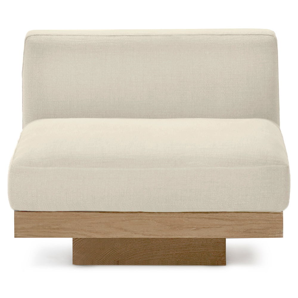 Rudolph Outdoor 1 Seater Bench - Chalk Cushions, Teak Base