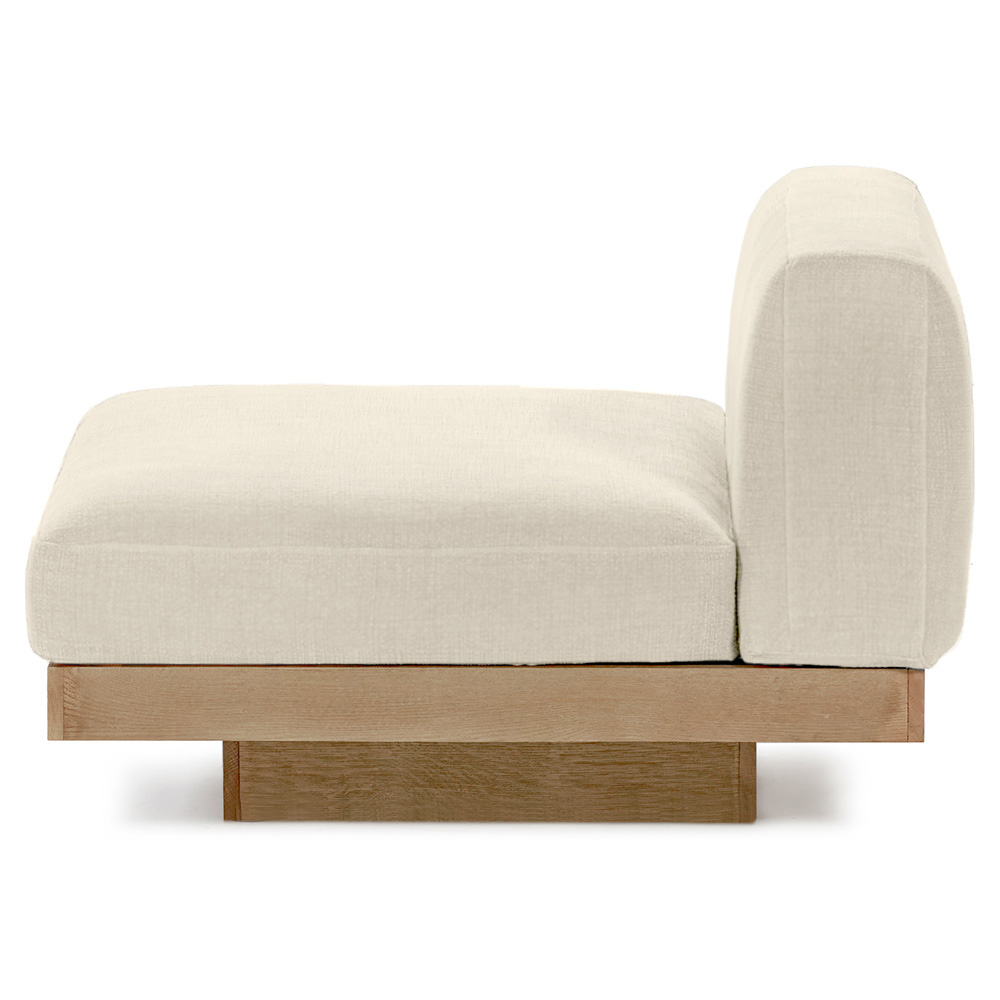 Rudolph Outdoor 1 Seater Bench - Chalk Cushions, Teak Base
