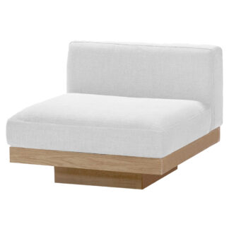 Rudolph Outdoor 1 Seater Bench - White Cushions, Teak Base