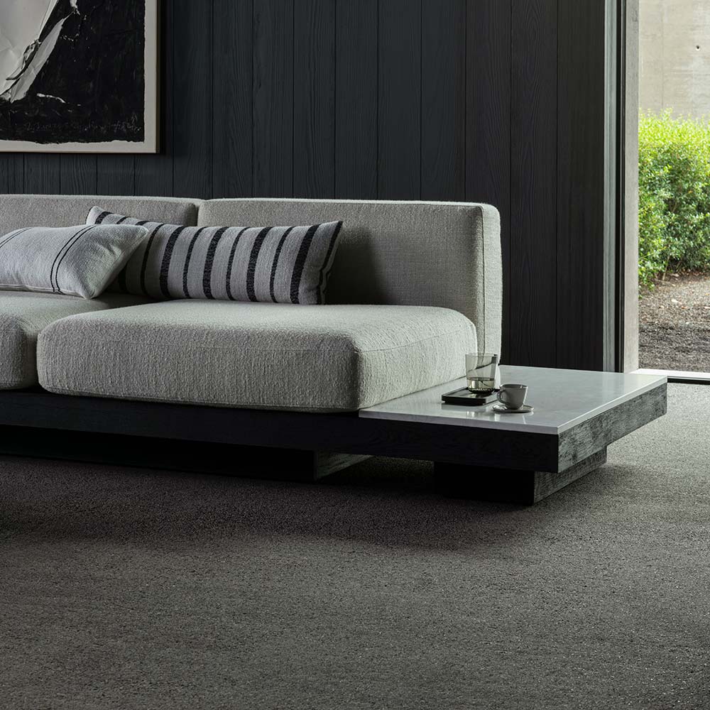 Rudolph Rectangular Small Coffee Table - White Marble Top, Black Oak Base | Rouse Home