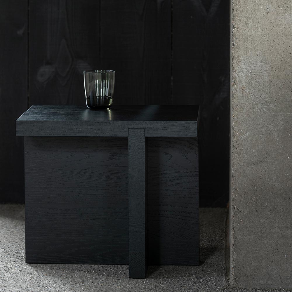 Rudolph Square Side Table - Black Oak