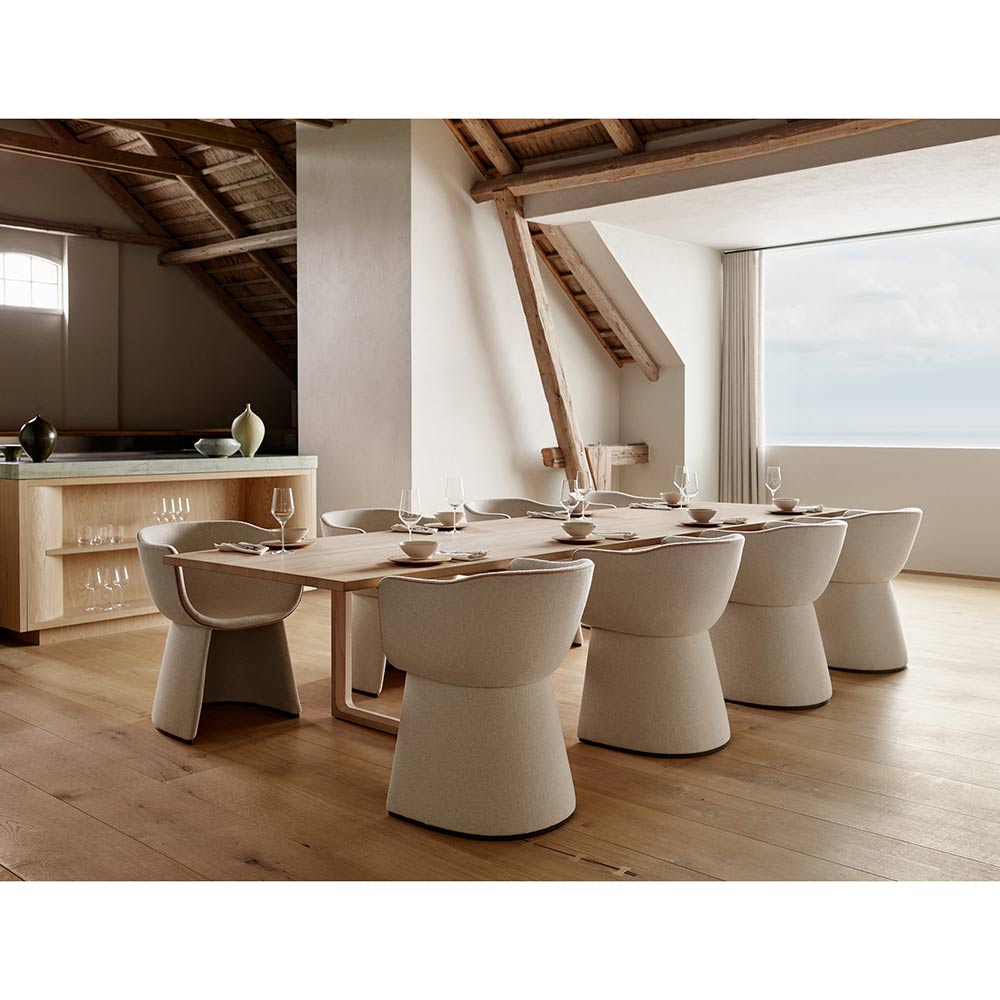 Monolit Dining Chair With Leather Piping