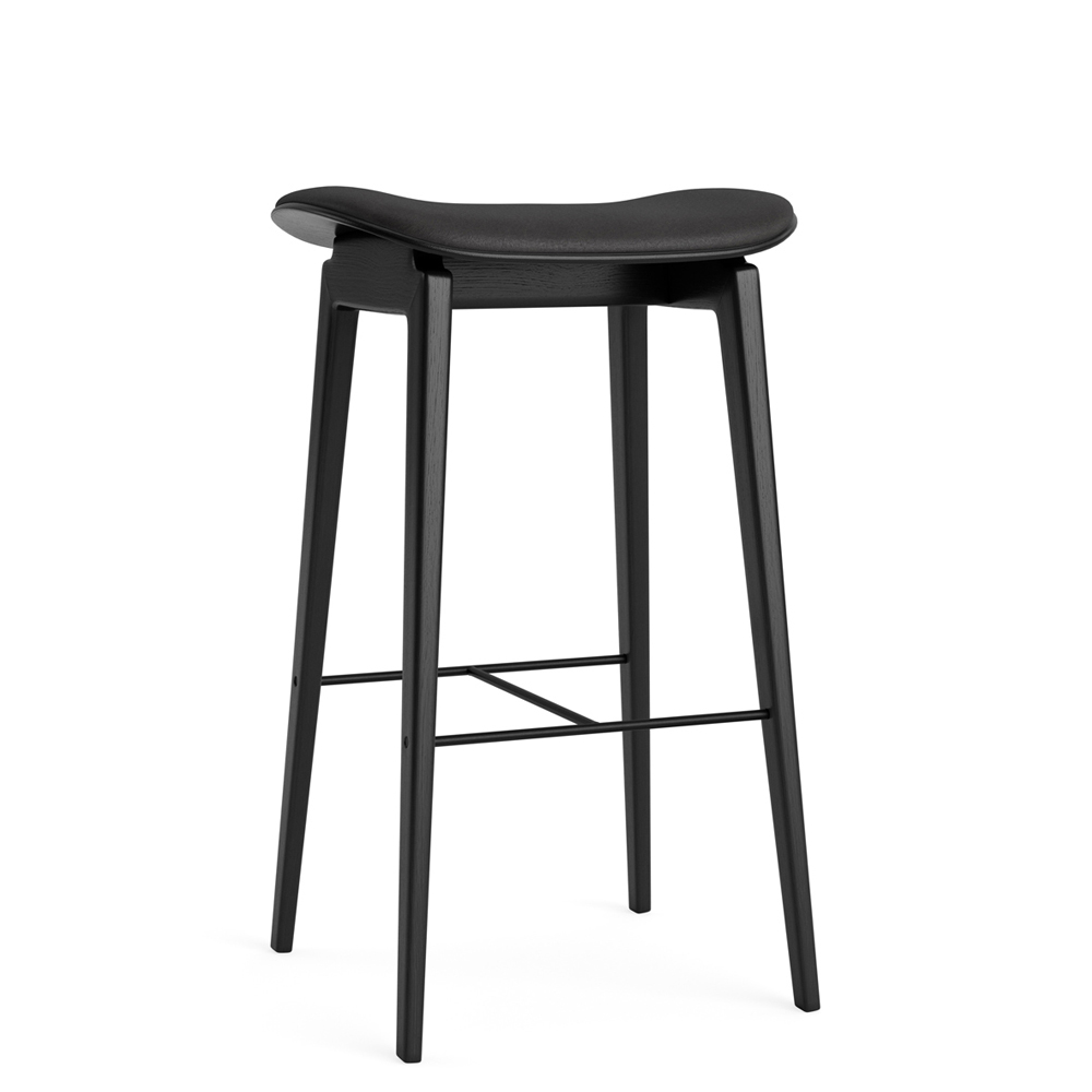 Ny11 Seat Upholstered Bar Counter Chair Without Backrest Black Oak Dunes Leather Anthrazite 21003 2 | Rouse Home