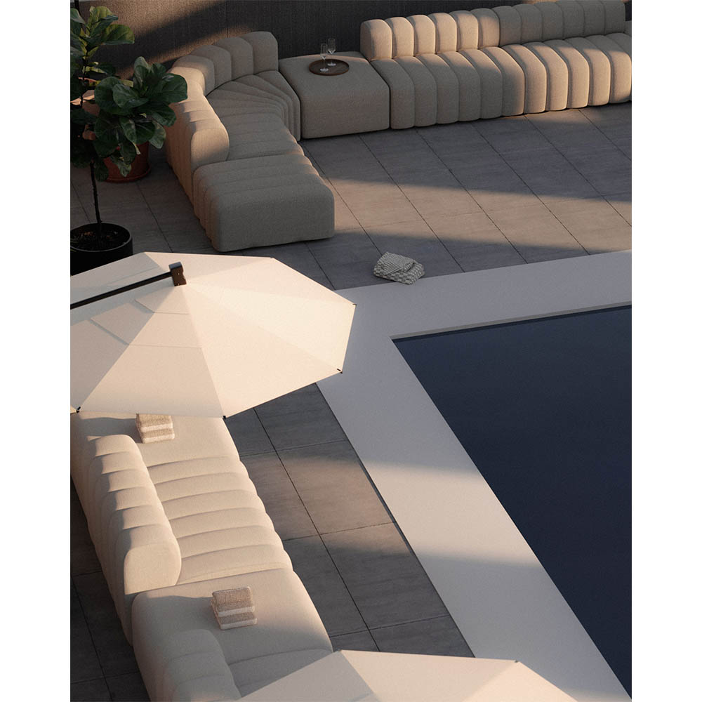 Studio Outdoor Sofa Corner Savane Coconut 6 | Rouse Home