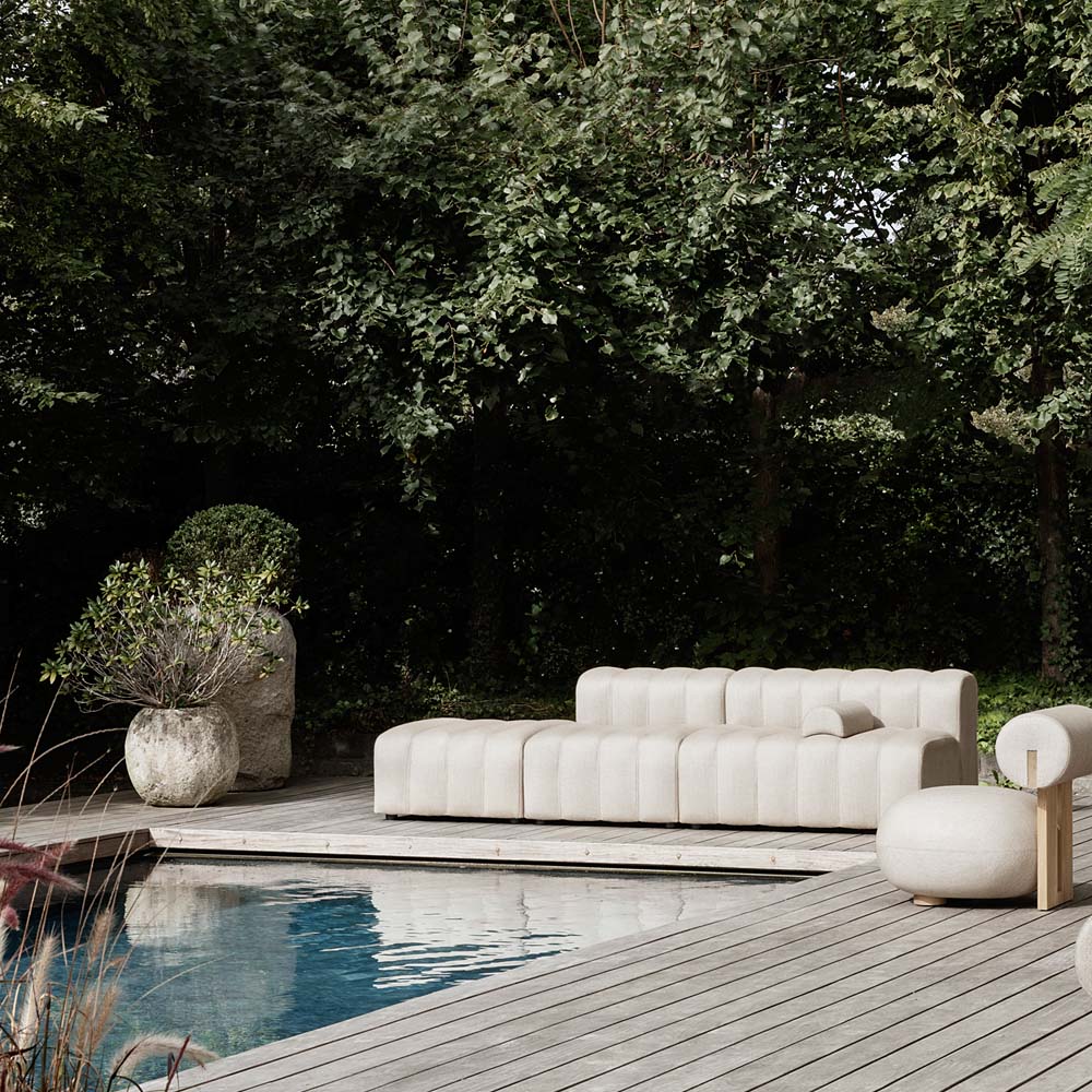 Studio Outdoor Sofa - Lounge Medium Armrest Short, Savane Whisper