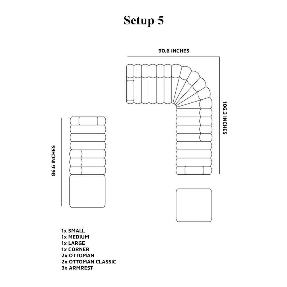 Studio Outdoor Sofa - Setup 5, Savane Whisper