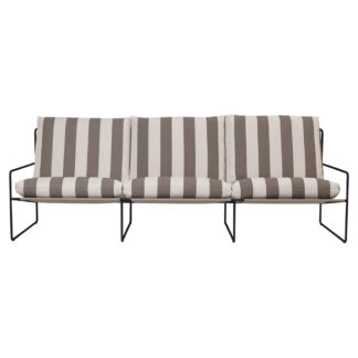 Desert 3-seater Stripe - Black, Chocolate