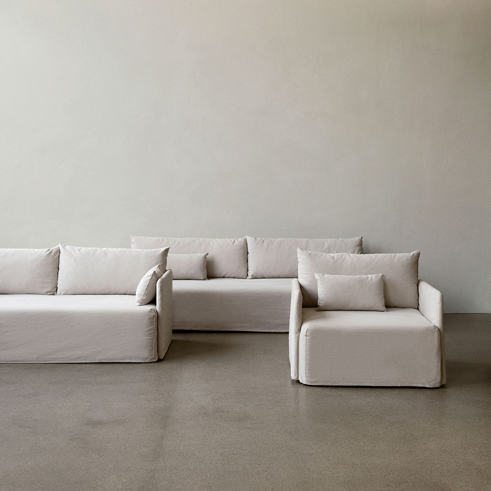 Offset Sofa Loose Cover - 3 Seater, Flint