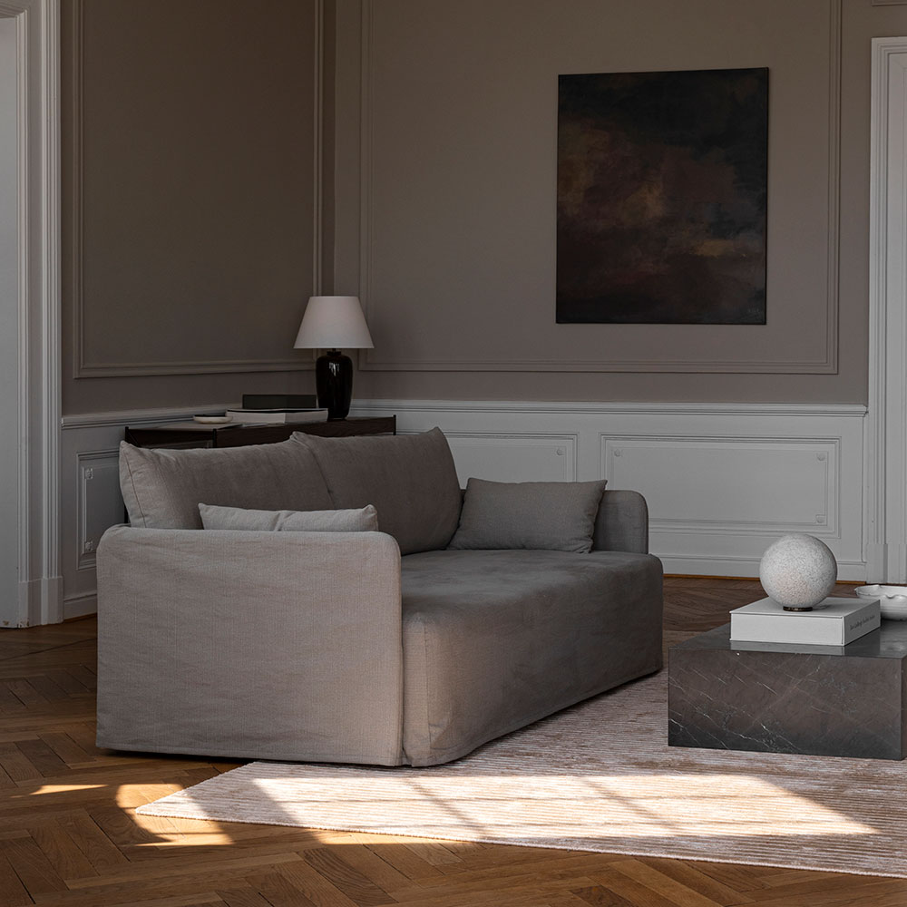 Offset Sofa Loose Cover - 3 Seater, Flint