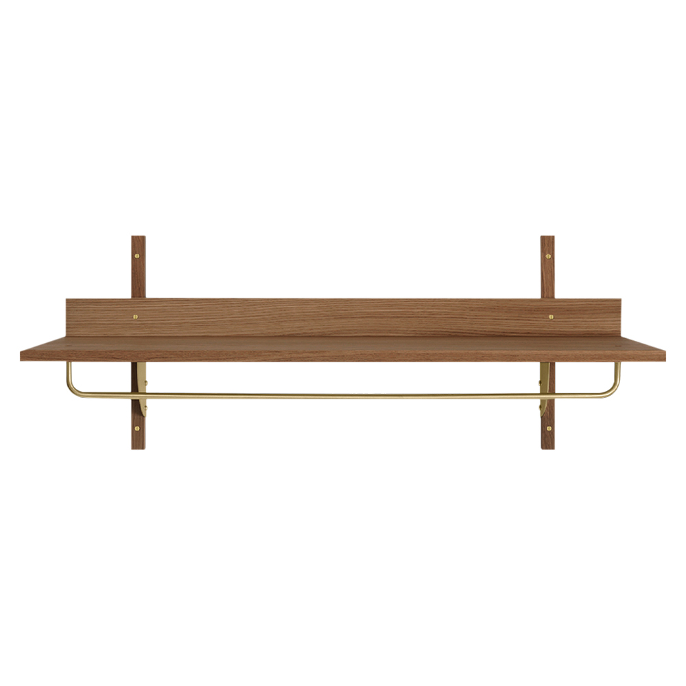 Sector Rack Shelf - Smoked Oak, Brass