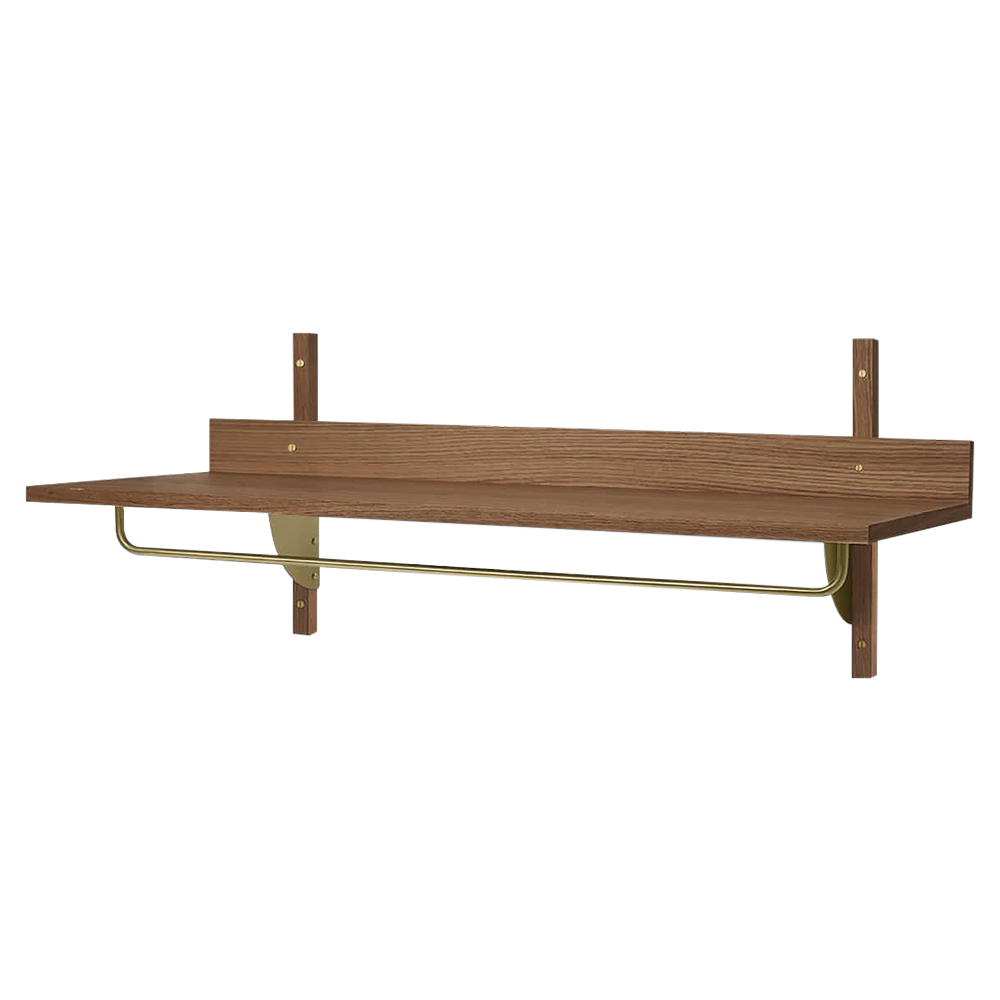 Sector Rack Shelf - Smoked Oak, Brass