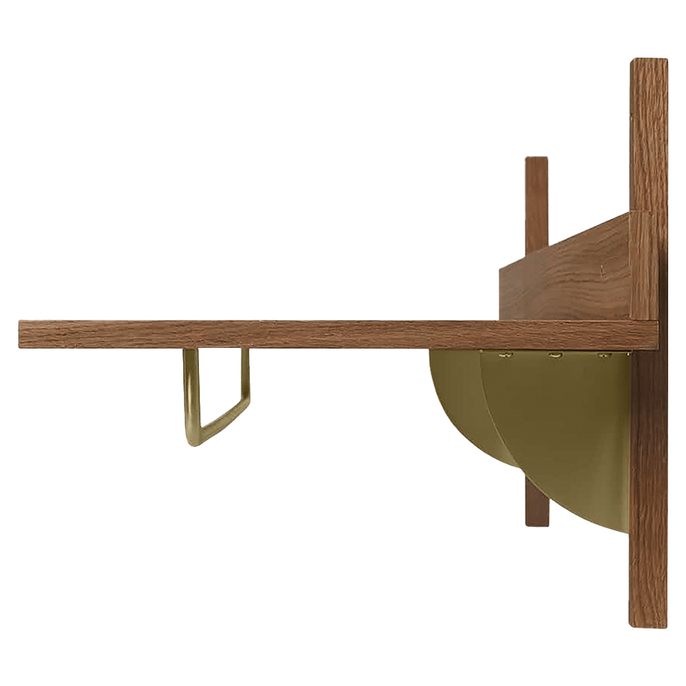 Sector Rack Shelf - Smoked Oak, Brass
