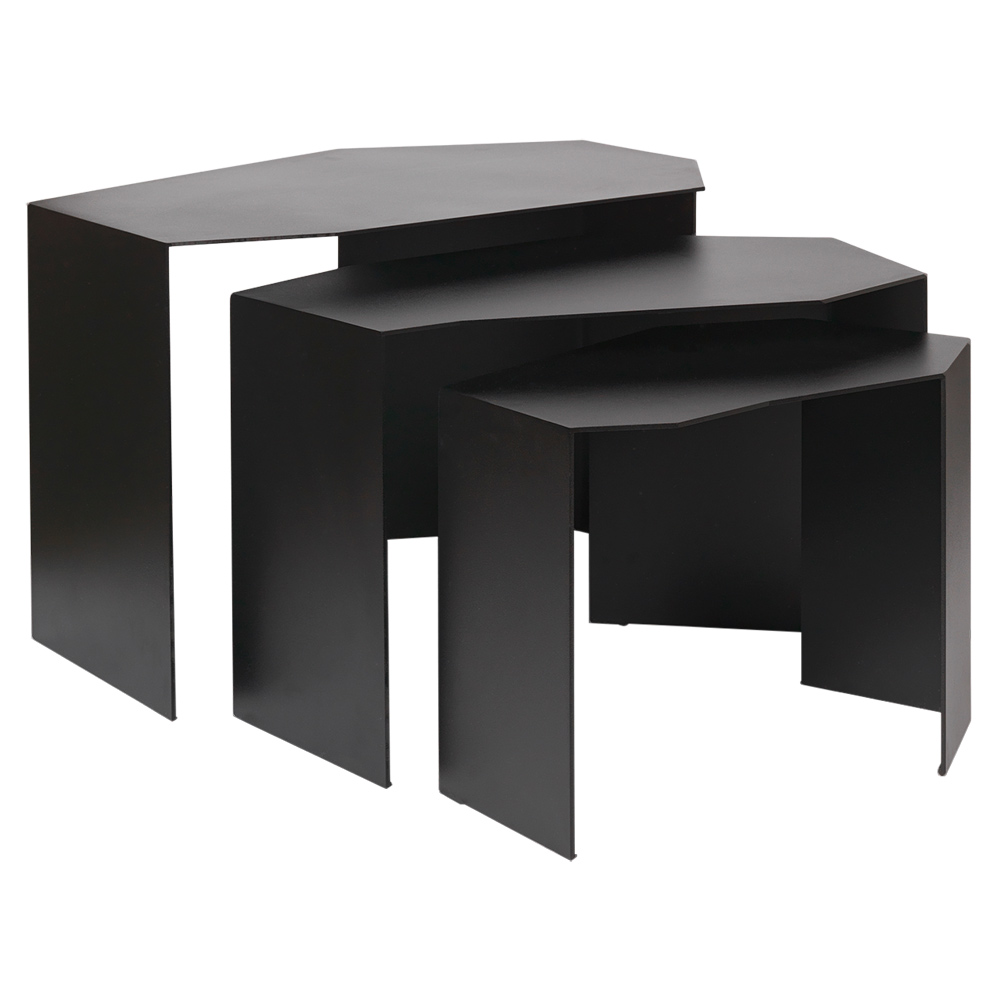 Shard Cluster Tables - Black, Set of 3