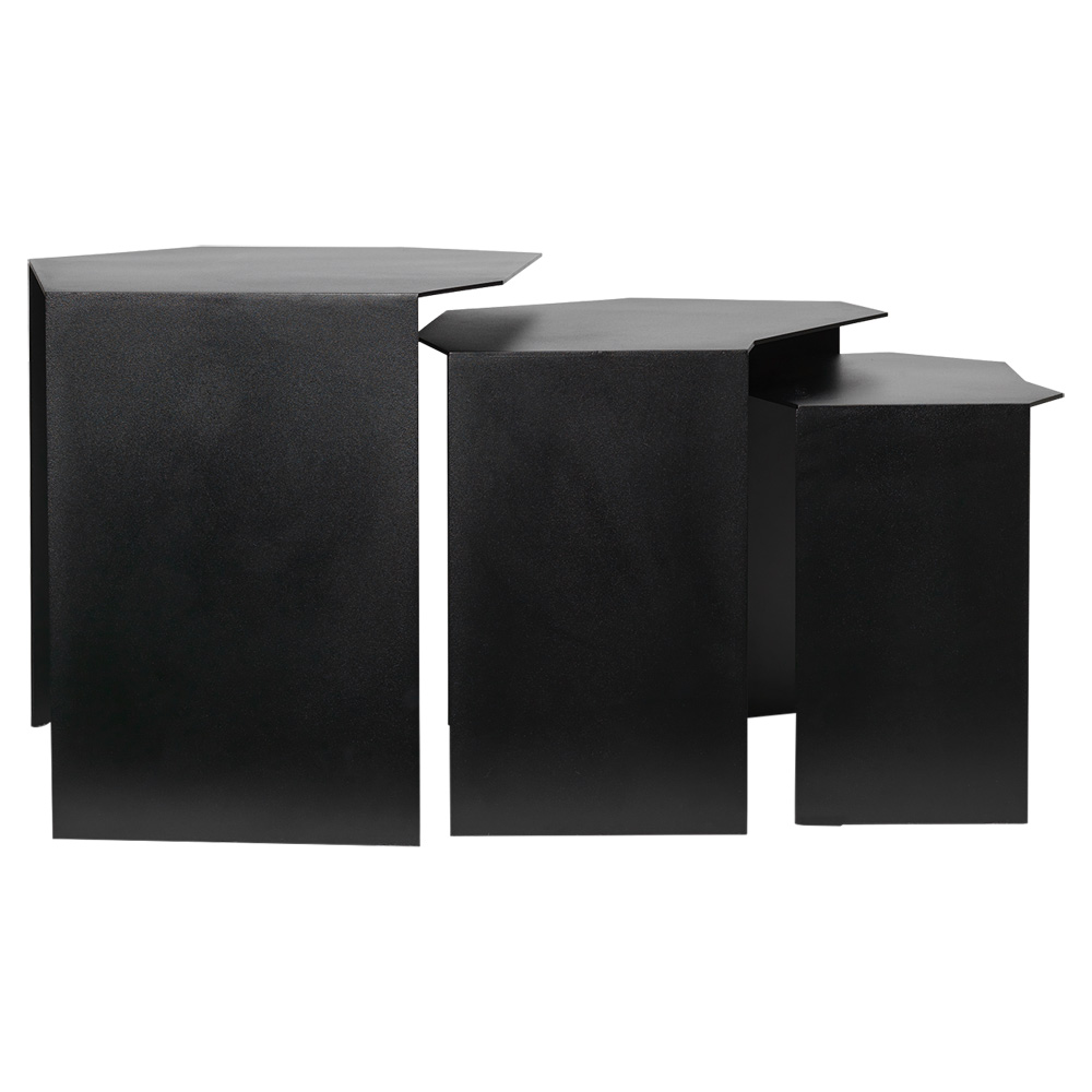 Shard Cluster Tables - Black, Set of 3