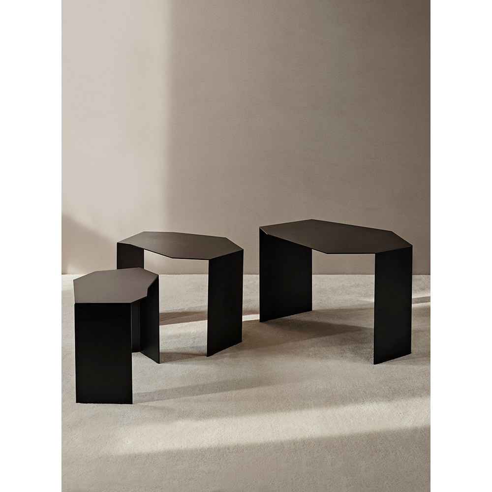 Shard Cluster Tables - Black, Set of 3