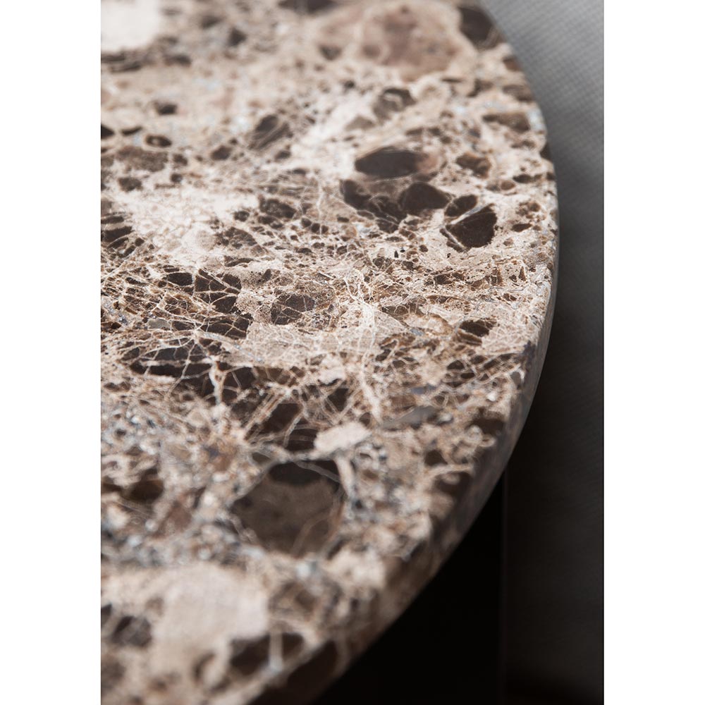 Androgyne Tabletop For 16 Steel Side Table Emperador Dark Marble 3 | Rouse Home