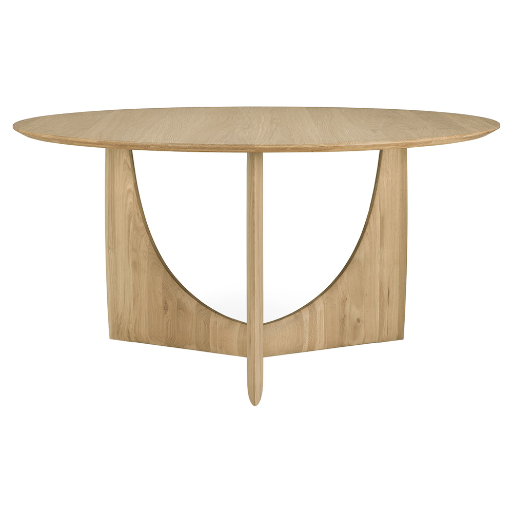 Geometric Round Dining Table - Oak