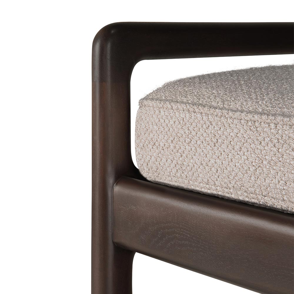 Jack Bench - Ivory fabric, Dark Brown Mahogany