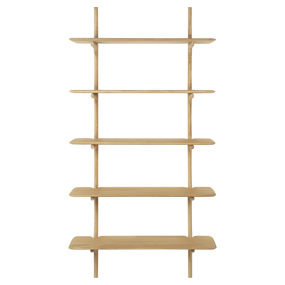 Pi Wall Shelf - Oak, 5 Shelves