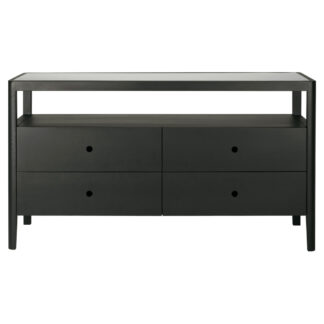 Spindle Dresser - 4 Drawers, Black Oak