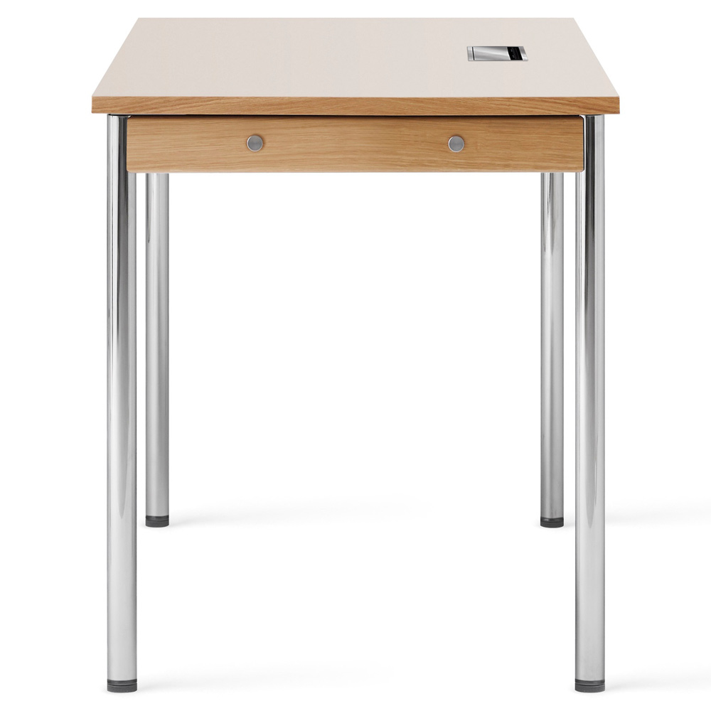Co 55" Table Management - Chrome Base, Creme Laminate