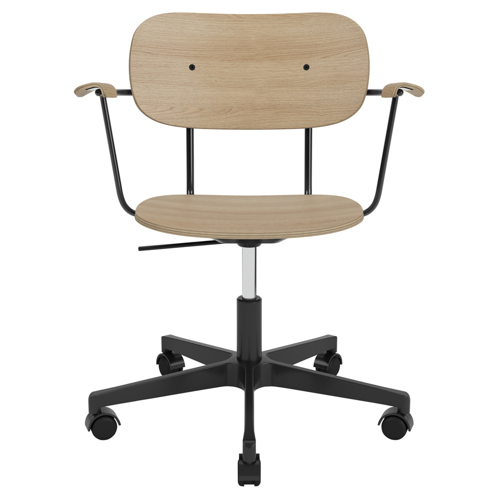 Co Unupholstered Task Armchair Black Base Natural Oak 1 | Rouse Home