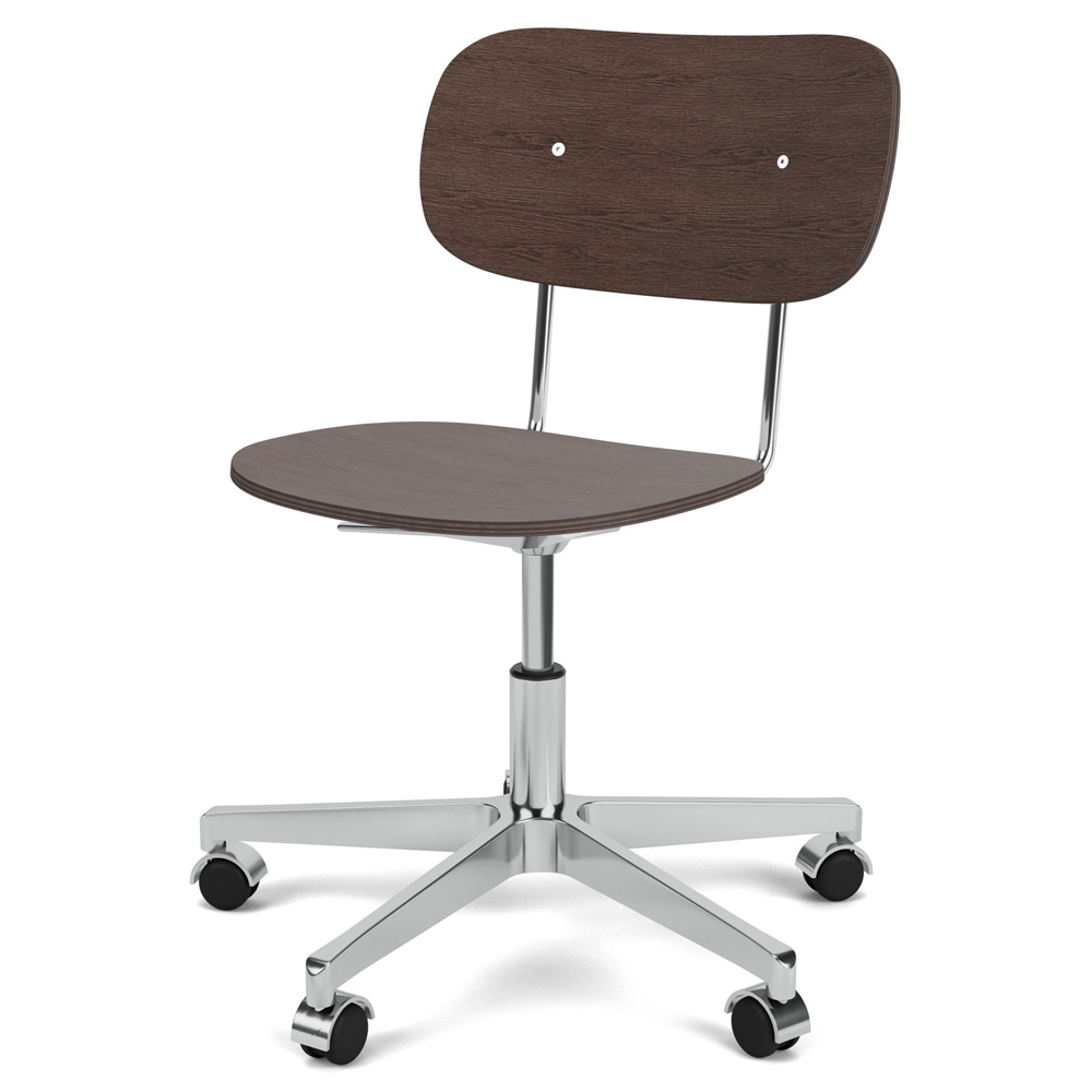 Co Unupholstered Task Chair Polished Base Dark Stained Oak 2 | Rouse Home