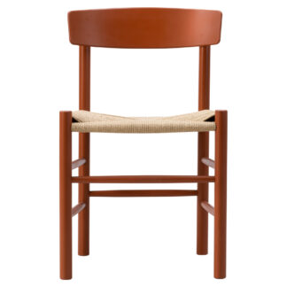 J39 Dining Chair - Beech Heritage Red, Natural Paper Cord Seat