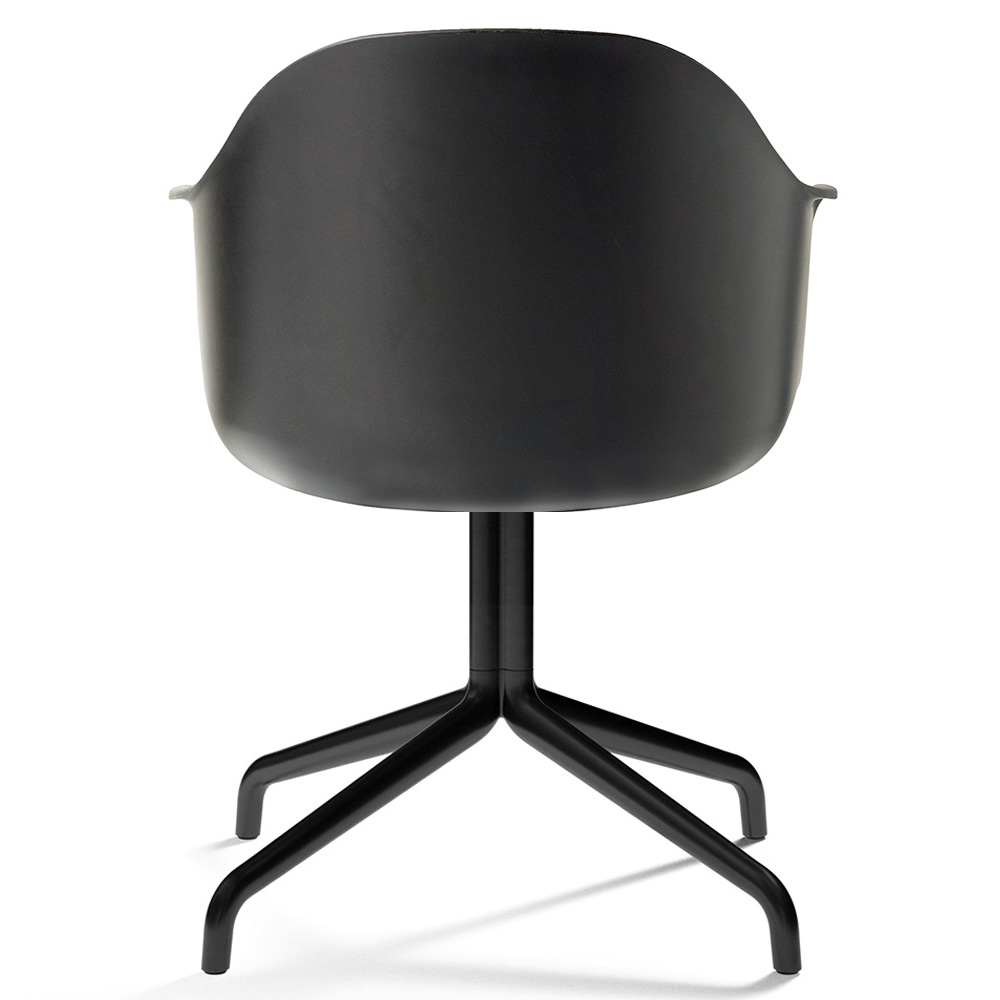 Harbour Dining Chair - Black, Black Aluminum Swivel Star Base