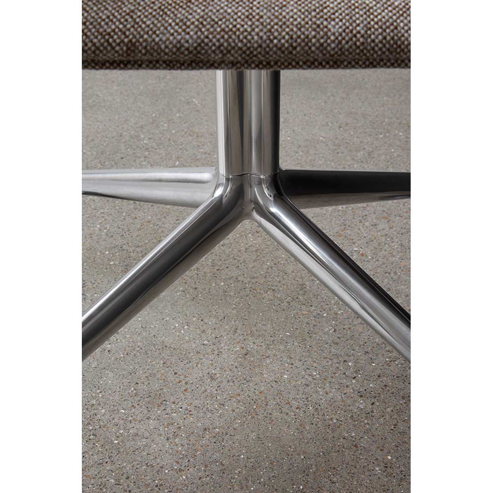 Harbour Dining Chair - Khaki, Polished Aluminum Swivel Star Base
