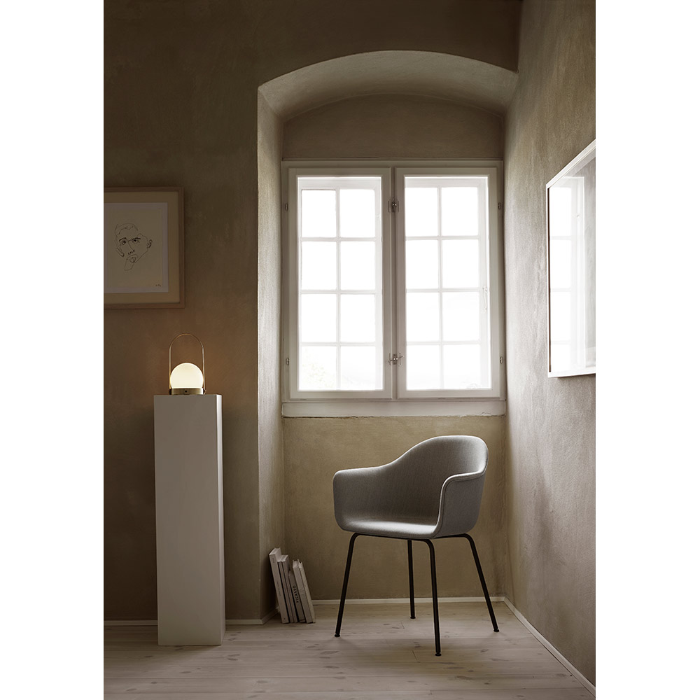 Harbour Upholstered Dining Chair - Black Steel Base