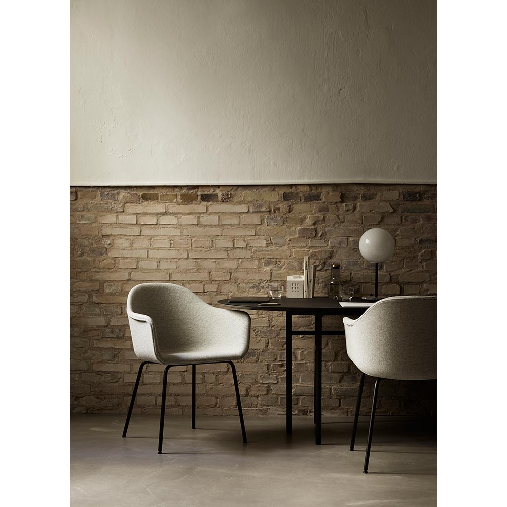 Harbour Upholstered Dining Chair - Black Steel Base