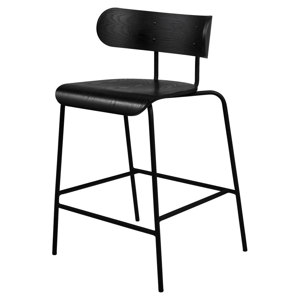 Bantam Counter Stool - Black Ash, Black Base