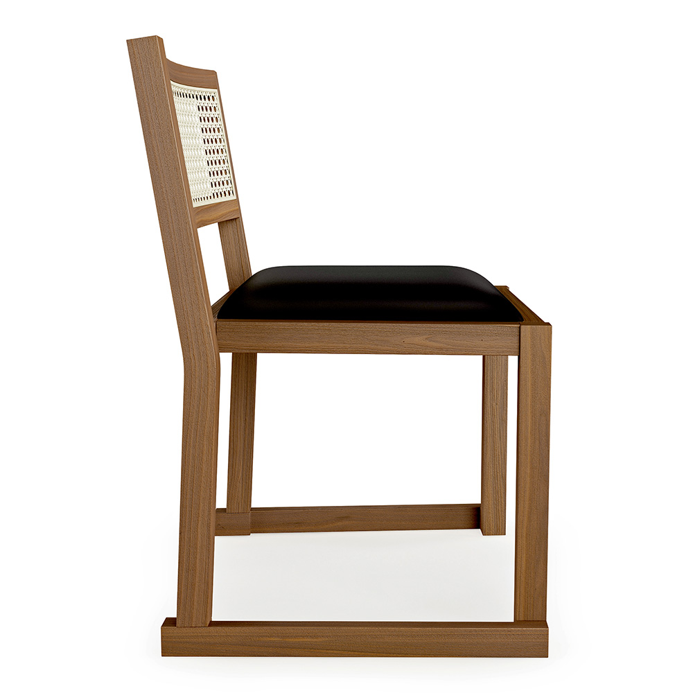 Eglinton Dining Chair, Set of 2 - Vinyl Noir, Walnut
