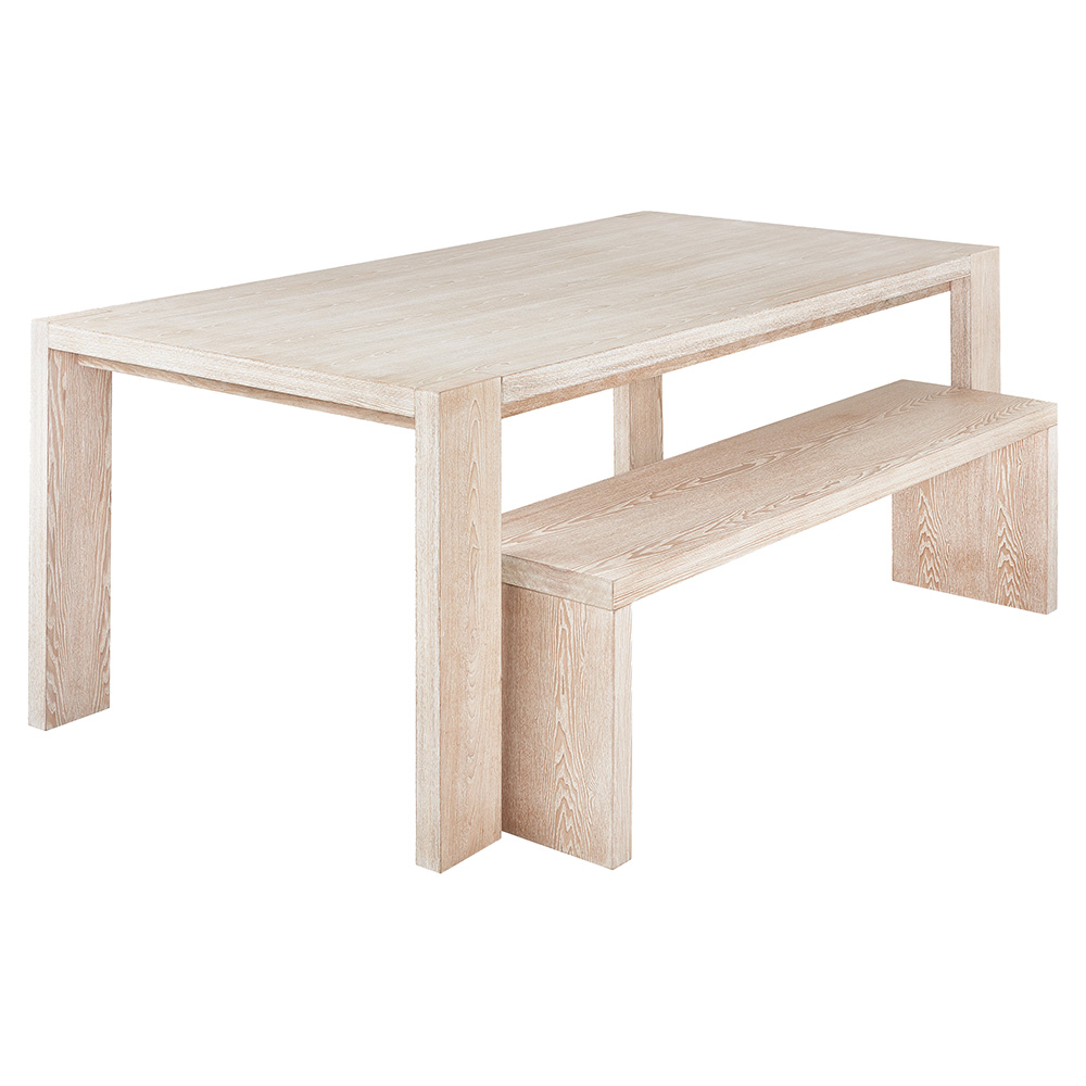 Plank Dining Bench - White Wash Ash