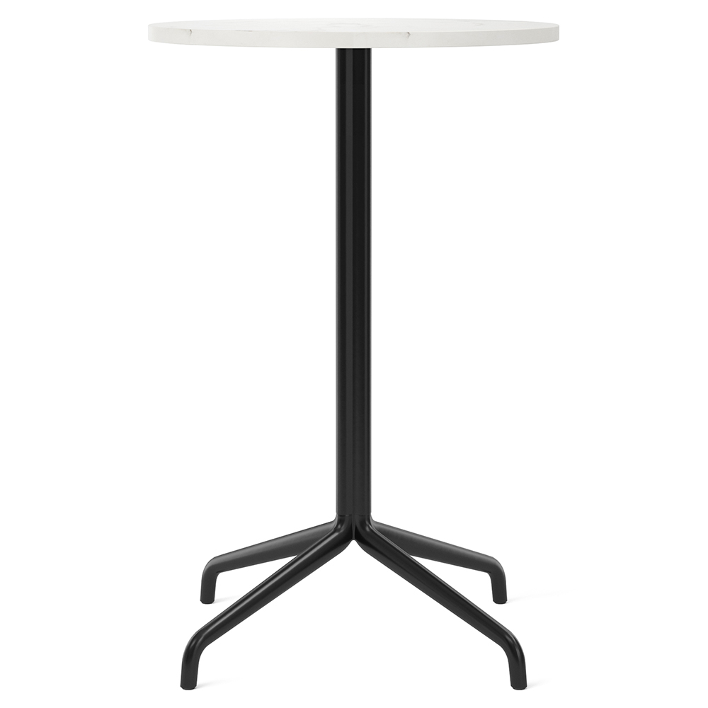 Harbour Column Round Bar Counter Table - Estremoz Marble, Star Base