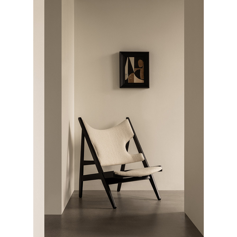 Knitting Lounge Chair - Black Oak, Barnum Boucle