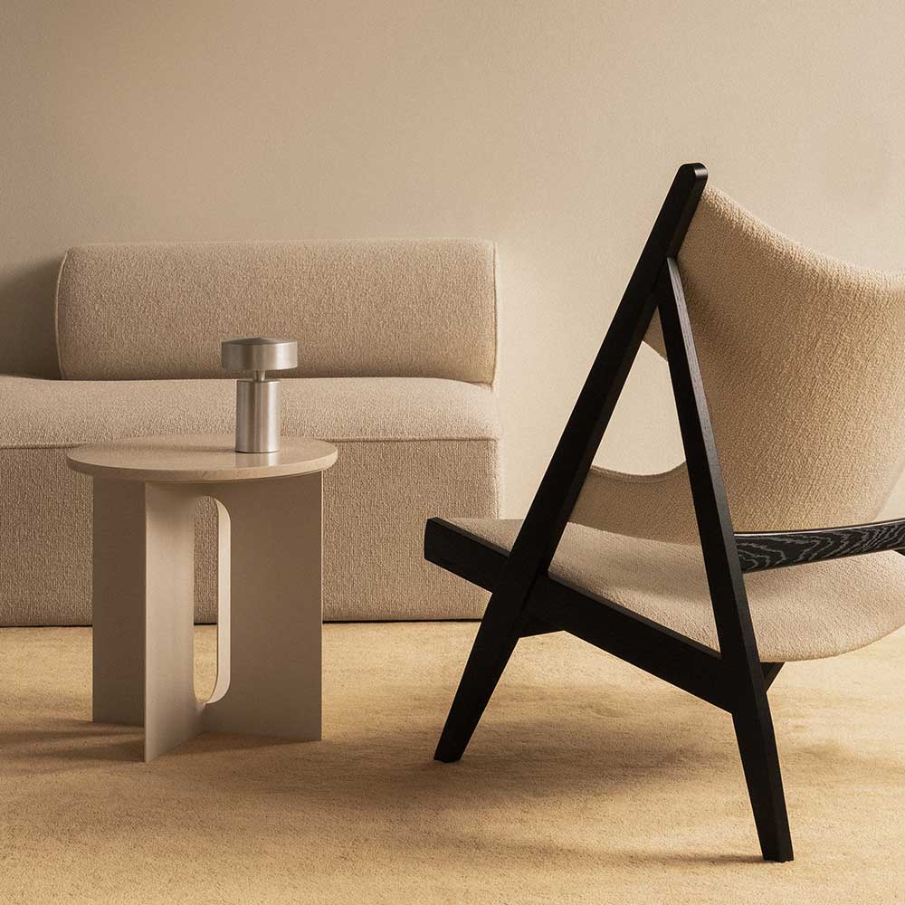 Knitting Lounge Chair - Black Oak, Barnum Boucle